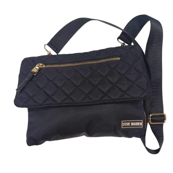 Steve Madden Bags Steve Madden Black Quilted Nylon Crossbody Purse